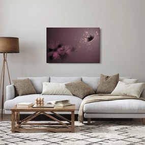 Obraz kvetu s motýľom (90x60 cm)