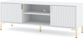 TV stolek Flinn 140 cm bílý/zlatý