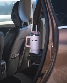 Foxigy Termohrnček do auta so slamkou 1200 ml Baby pink