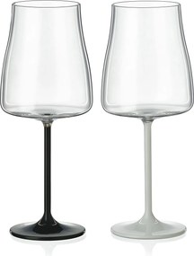 Crystalex poháre Black White stems 400 ml 2 ks