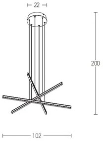 Zambelis 1947 - LED Stmievateľný luster na lanku LED/48W/230V čierna