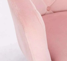 LuxuryForm DESIGN Barová stolička ANDORA VELUR na čiernom tanieri - svetlo ružová