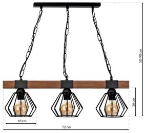 Luster na reťazi ULF 3xE27/60W/230V