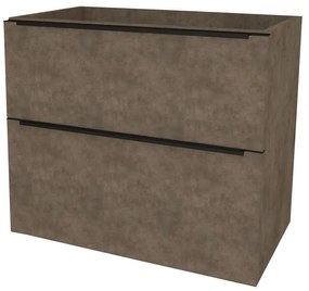 Mereo, Mereo Mailo, kúpeľňová skrinka 81 cm, čierne madlo, Multidecor, Betón Chicago tmavosivý, MER-CN591SBBCS2