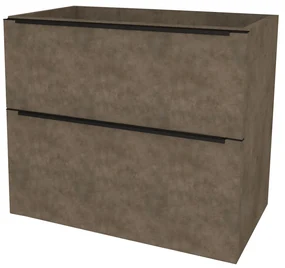 Mereo, Mereo Mailo, kúpeľňová skrinka 81 cm, čierne madlo, Multidecor, Betón Chicago tmavosivý, MER-CN591SBBCS2