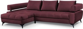 Rohová sedacia súprava Paris, vínová látka, ľavý roh