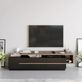 TV stolík PIA 180 cm čierny/orech