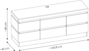 TV skrinka Corte, dub coast/tmavo šedá