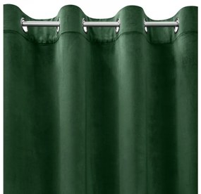 DECOREUM  Jednofarebný zamatový záves 140 cm x 250 cm zelená 100 % polyester 121018