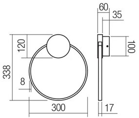Redo 01-3102 - LED Nástenné svietidlo ATOM LED/11W/230V pr. 30 cm