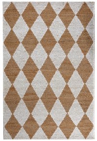 Biely/v prírodnej farbe ručne tkaný koberec s prímesou juty 120x170 cm Effie Diamond – Flair Rugs