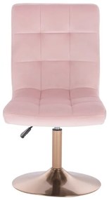 LuxuryForm DESIGN Stolička TOLEDO VELUR na zlatom tanieri - ružová