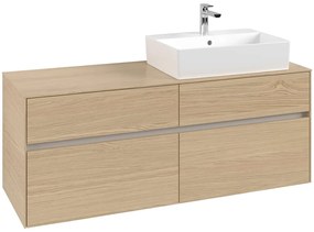 VILLEROY &amp; BOCH Collaro závesná skrinka pod umývadlo na dosku (umývadlo vpravo), 4 zásuvky, 1400 x 500 x 548 mm, Nordic Oak, C13300VJ