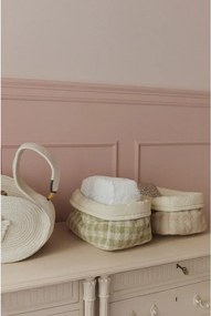 Svetlozelený látkový detský kôš na hračky 30x20x20 cm Swan Matcha – Lorena Canals