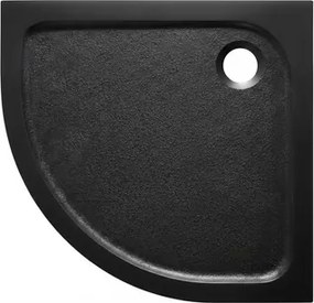Sprchová vanička štvrťkruhová SAT Project 100x100 cm liaty mramor čierna SATSVPRO100SCA