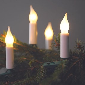 Svetelná reťaz Plameň biely, 16 LED žiaroviek Filament, základná