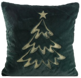 CHLPATÁ VIANOČNÁ DEKORAČNÁ OBLIEČKA NA VANKÚŠ TREE 45X45 CM BIELA ZELENÁ