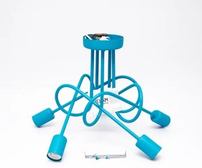 Detský prisadený luster OXFORD 5xE27/15W/230V modrá