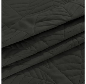 Tmavosivý prehoz na posteľ so vzorom LEAVES Rozmer: 200 x 220 cm