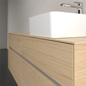 VILLEROY &amp; BOCH Collaro závesná skrinka pod umývadlo na dosku (umývadlo vpravo), 4 zásuvky, 1400 x 500 x 548 mm, Nordic Oak, C04700VJ