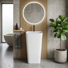Rea Aris, voľne stojace umývadlo 440x375x830mm, biela lesklá, REA-U5637