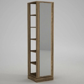 Otočný vešiak so zrkadlom Roll Walnut