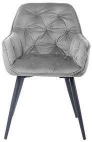 Jedálenská stolička CHERRY zamatová sivá ALL 999165