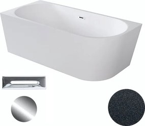 Besco Akrylátová voľne stojaca rohová vaňa Zoya Glam G 150x75 (170x80) biela/grafit BESCO-Typ výpuste: Click-Clack s prepadom, chróm, BESCO-Rozmery: …
