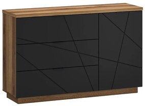 Komoda Orient E 1d3s Dub Delano Tmavý/Čierna