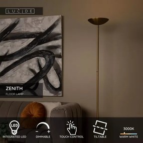 Lucide 19791/20/02 - LED Stmievateľná stojacia lampa ZENITH LED/20W/230V zlatá