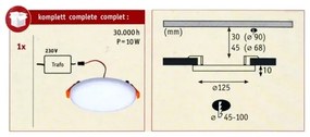 Paulmann 92391 - LED/8,5W IP44 Kúpeľňové podhľadové svietidlo VARIFIT 230V