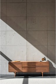 Hnedý TV stolík z orechového dreva 180x65x45 cm Fawn – Gazzda