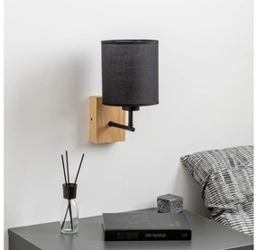Brilagi - Nástenná lampa NUBILA WOOD 1xE27/25W/230V dub/čierna