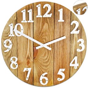 Dřevěné nástěnné hodiny Patron 40 cm hnědé/bílé