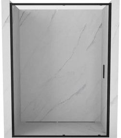 Mexen Exo, posuvné dvere do otvoru 130x200 cm, 6mm číre sklo, čierny profil, 8151-130-000-70-00