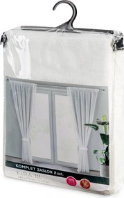 ZÁCLONA NA PÁSKE KIRA3, SADA 2KS 140X270 CM BIELA