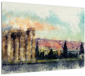 Sklenený obraz - Akropolis, Atény, Grécko (70x50 cm)