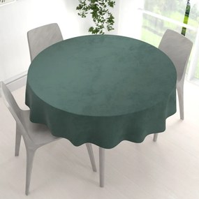 Biante Veľký zamatový okrúhly obrus Velvet Premium SVP-040 Lesná zelená Ø 230 cm