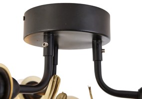 Orientálne stropné svietidlo mosadz s čiernou 3-svetlo - Louka