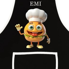Kuchynská zástera Burger EMI, čierna