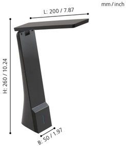 Eglo 97045 - LED Stmievateľná stolná lampa LA SECA 1xLED/1,8W/230V čierna