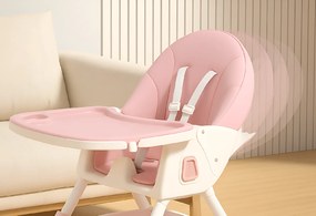 Stolička na kŕmenie KDK03 4v1 ružová + košík a kolieska ZDARMA