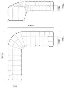 Tmavosivá ženilková modulárna rohová pohovka Lupine – Micadoni