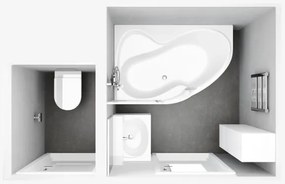 Ravak C571000000 - Rohová vaňa ROSA 160x95 cm akrylát/biela