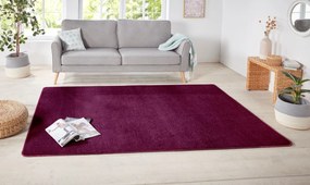 Hanse Home 👣🛡️140x200 cm Kusový koberec Nasty 102368 Blackberry + protišmyková úprava, fialová, chodba / predsieň
