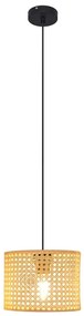 Luster na lanku ALBA 1xE27/15W/230V pr. 20 cm ratan/čierna