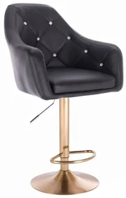 LuxuryForm DESIGN Barová stolička ROMA na zlatom tanieri - čierna