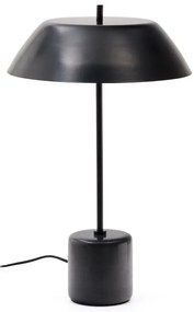 Čierna mramorová stolová lampa s kovovým tienidlom (výška 58 cm) Sayra – Kave Home
