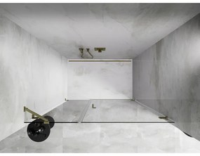 Mexen Lunar-B, pravé otočné sprchové dvere 140 cm, 8mm číre sklo, zlatý matný profil, 832S-140-050-55-00-P