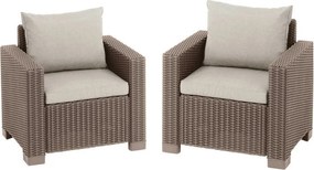 Keter set záhradných kresiel California 83 x 68 x 72 cm, 2 ks, cappuccino